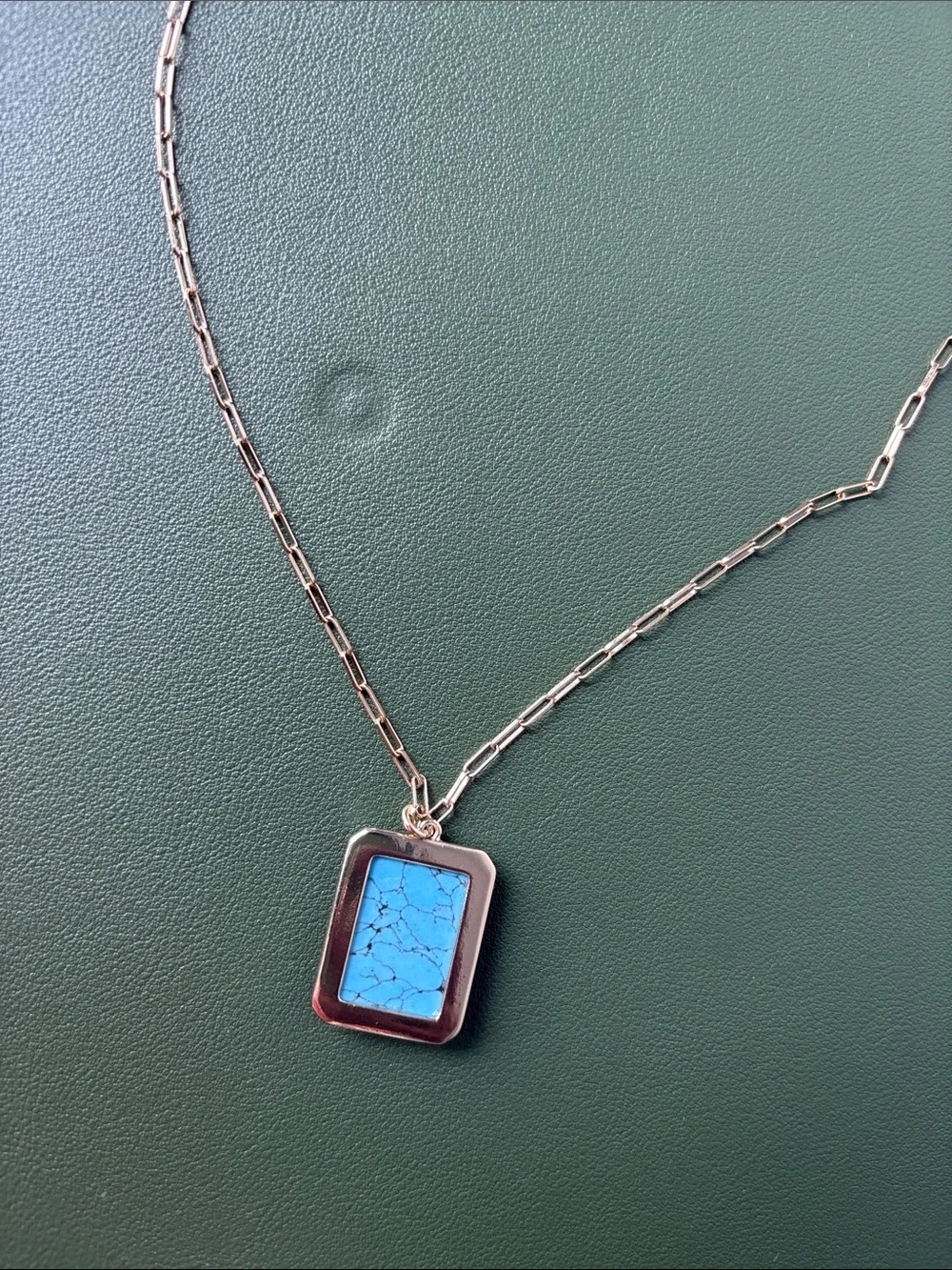 J. Crew Gold Chain Necklace with Blue Enamel Sunburst Pendant